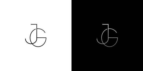 Simple and modern JG initials logo  - Vector, Image