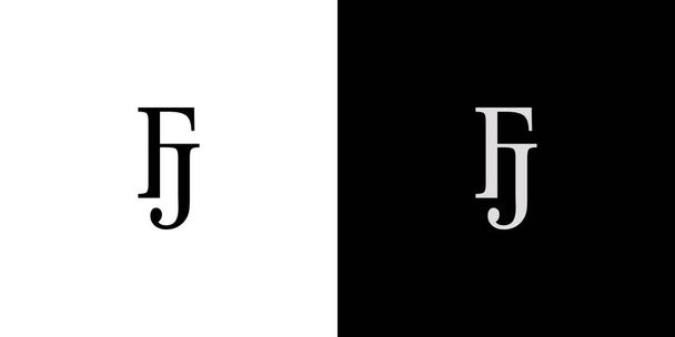Уникальный и современный логотип с инициалами FJ  - Вектор,изображение