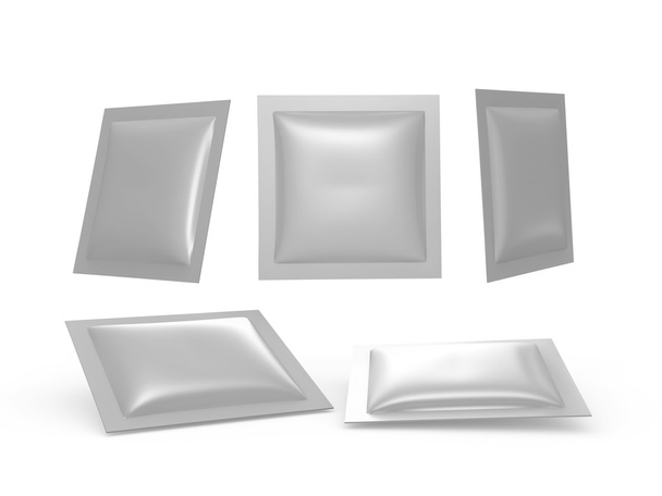 ezüst fólia hő lepecsételt csomag vágógörbével tér - Fotó, kép