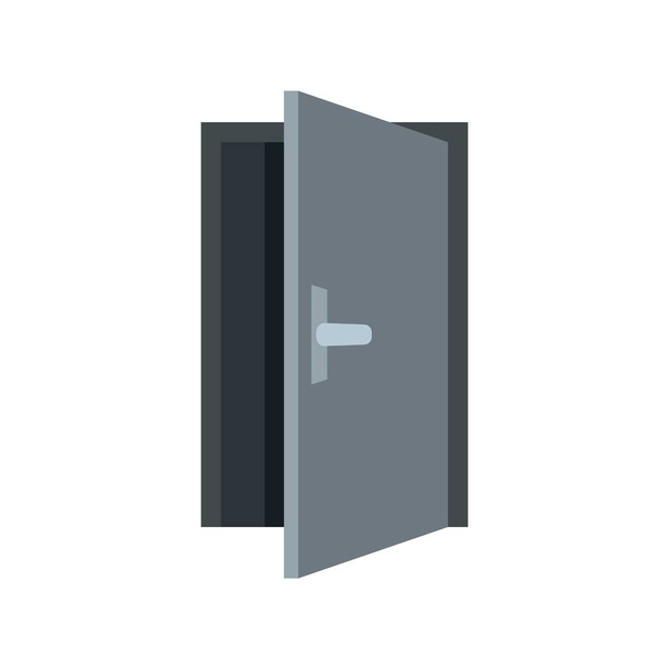 Steel open door icon flat isolated vector - Vecteur, image