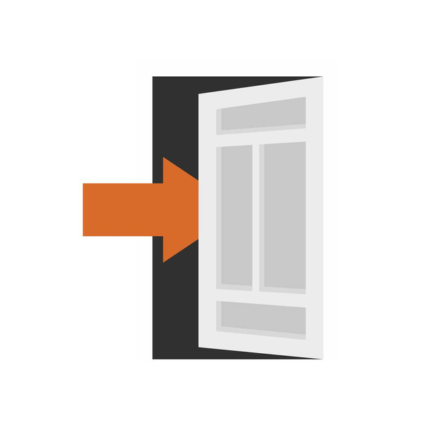Open door frame icon flat isolated vector - Vector, Imagen