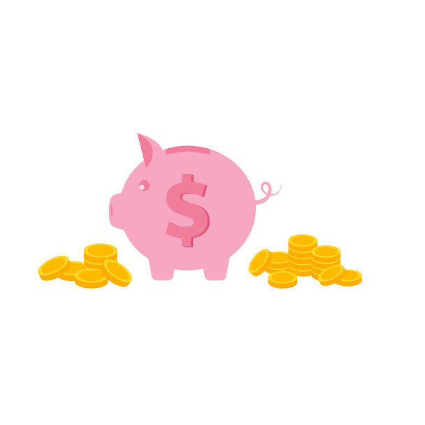 piggy bank, piggy bank, coin save, coin collecting, investment icon, piggy bank icon, concept of banking or financial business administration.vector illustration - Vektori, kuva