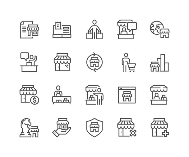 Лінійна торгівля та ринкові ікони - Вектор, зображення