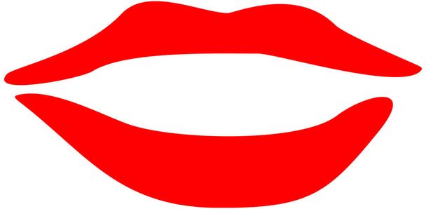 sello de lápiz labial rojo de labios femeninos sexy - Foto, imagen