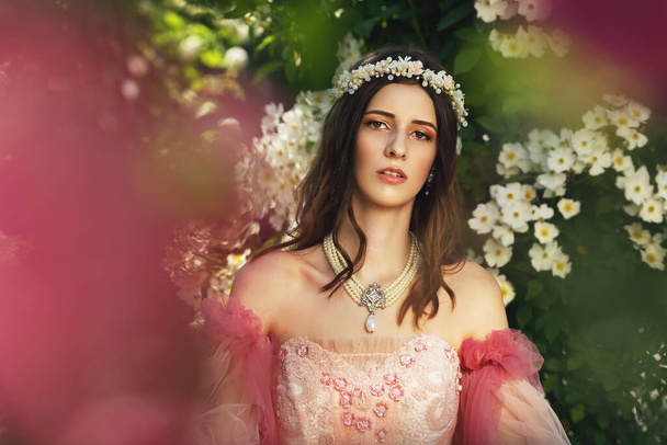 beautiful young princess in a magic rose garden  - Foto, immagini