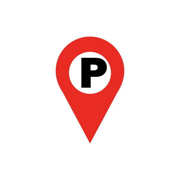 Karte Punkt Parkplatz Vektor Logo Illustration Design Vorlage - Vektor, Bild