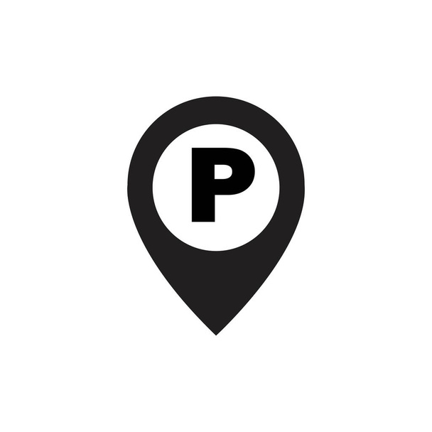 Karte Punkt Parkplatz Illustration Design Vorlage - Vektor, Bild