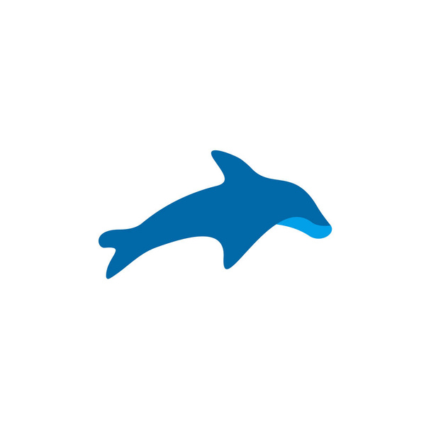 Modèle vectoriel de conception de logo d'icône de poisson dauphin - Vecteur, image