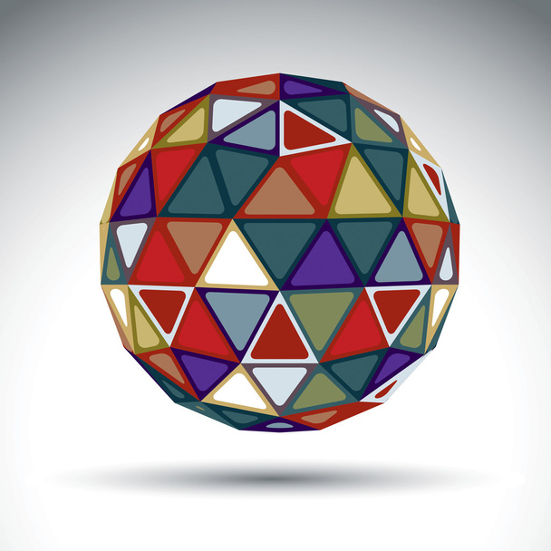 Bright abstract spherical object with kaleidoscope effect, dimen - Vektör, Görsel