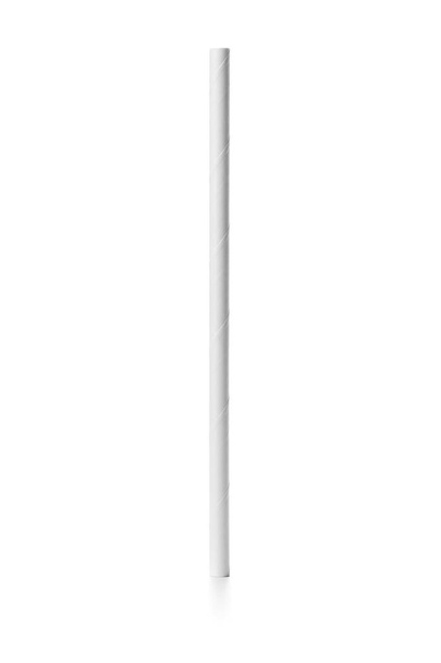 Straight Ecological white paper straw on a white background. - Photo, Image