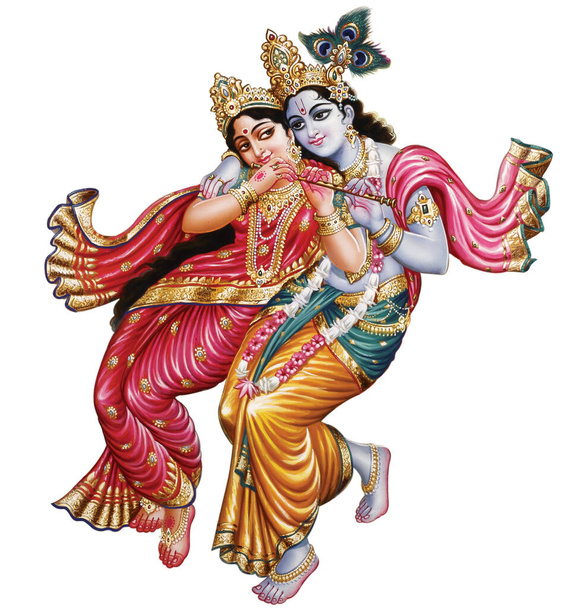 Dieu indien Radhakrishna, Seigneur indien Krishna, Image mythologique indienne de Radhakrishna. - Photo, image