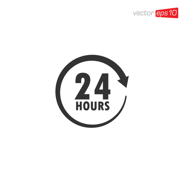 24 Hours Sign Icon Design Vector - Vecteur, image