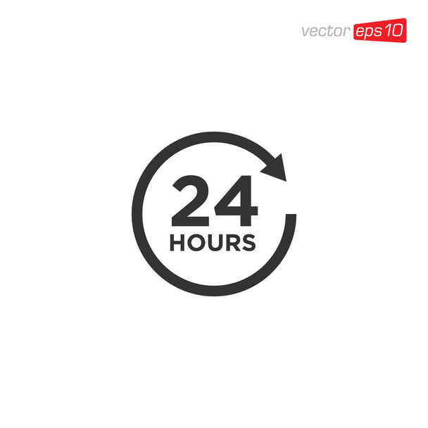 24 Hours Sign Icon Vector - Vektor, kép