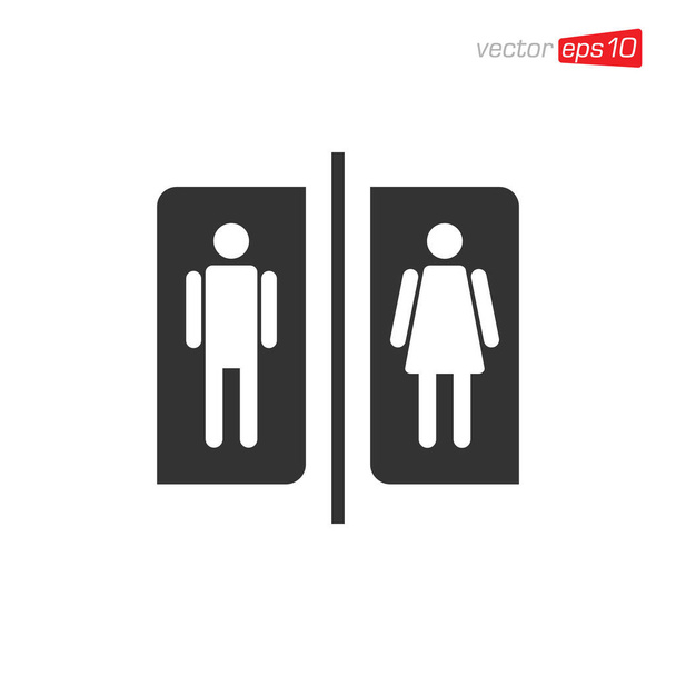 Toilet Man and Women Icon Design Illustrator - Vektör, Görsel