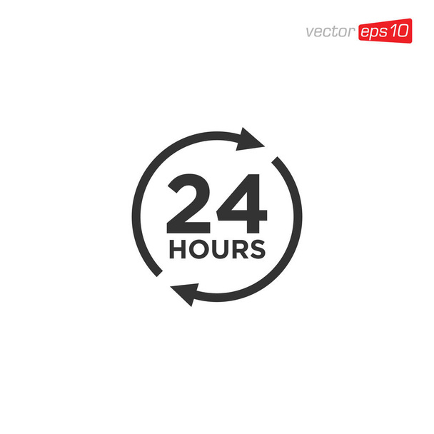 24 часа Знак вектор дизайна иконки - Вектор,изображение