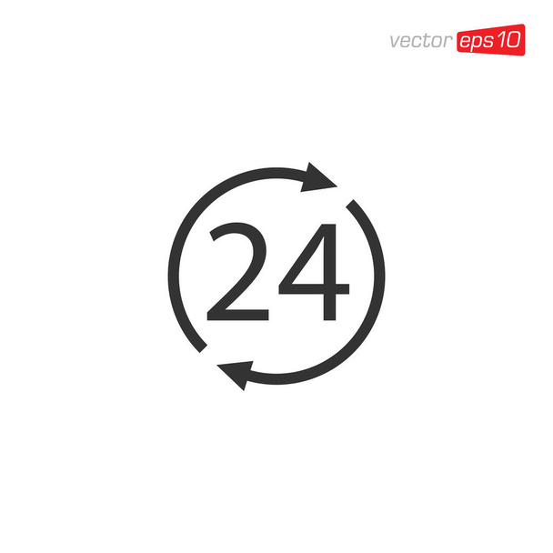 24 Hours Sign Icon Design Vector - Vector, Imagen