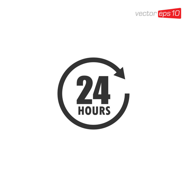 24 Hours Sign Icon Vector - Vektor, obrázek