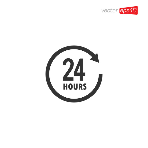 24 Hours Sign Icon Vector - Wektor, obraz