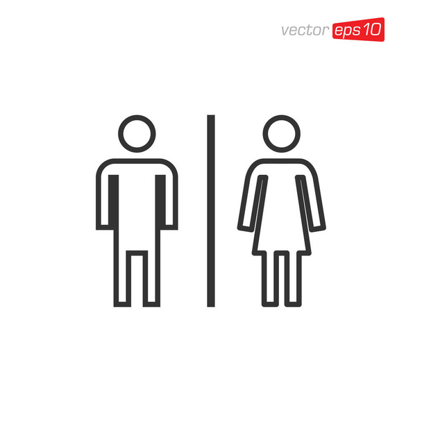 Toilet Man and Women Icon Design Illustrator - Vektor, obrázek