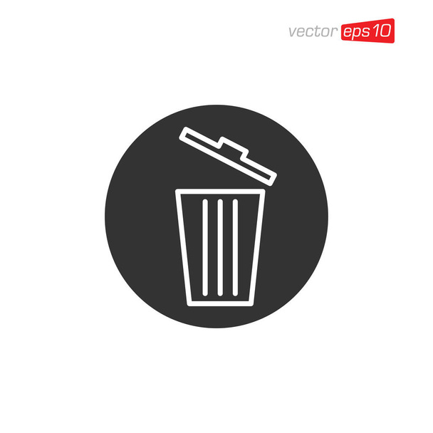 Trash Can Icon Design Vector - Vector, Imagen
