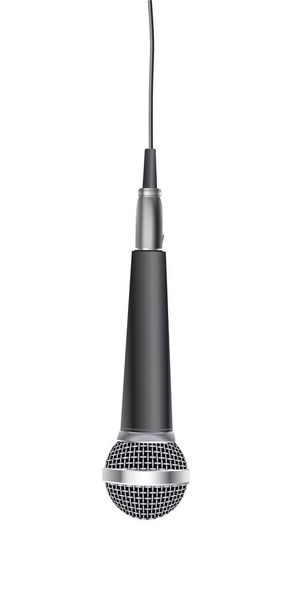 Microphone isolé sur fond blanc - Vecteur, image