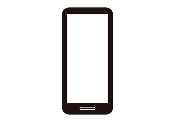 Black smartphone icon on white background. - Vector, Image