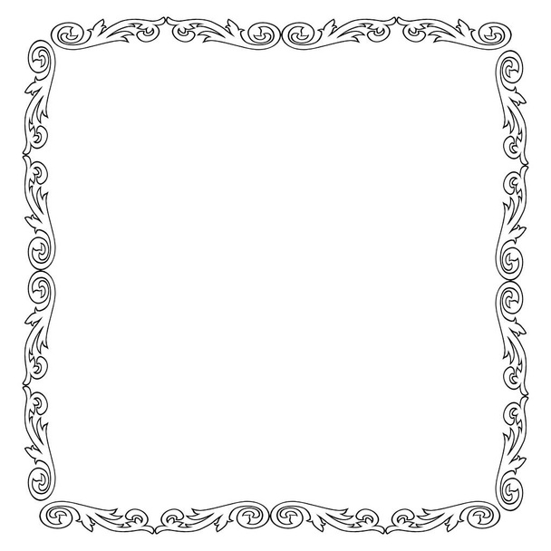 Black decorative frame on a white background.  - Photo, Image