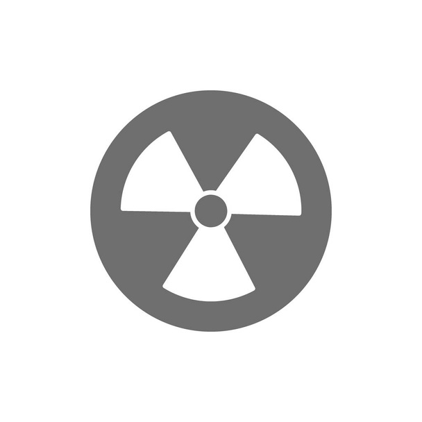 Vector radiation sign, radioactive warning gray icon. - Vektor, obrázek