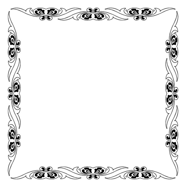 Zwart decoratief frame op een witte achtergrond.  - Foto, afbeelding