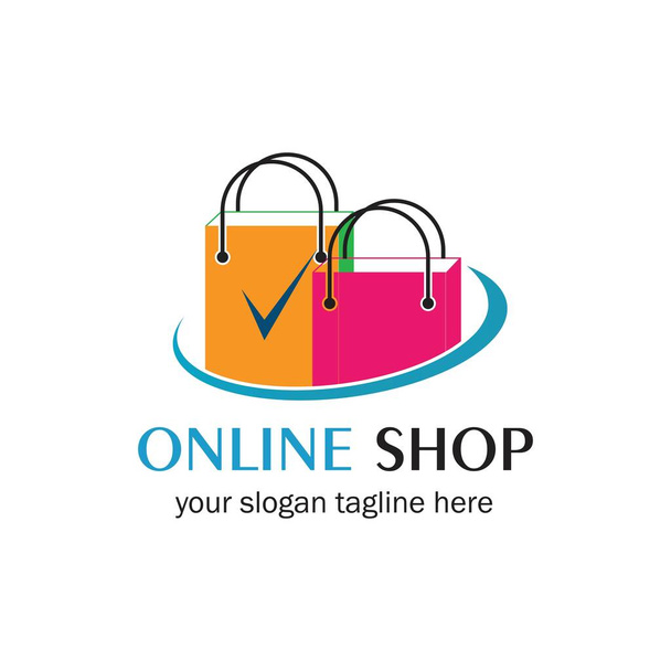 online shop logo vector icon illustration template design  - Vector, Image