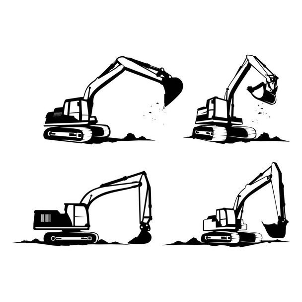 excavators logo icon design vector - Vector, Image