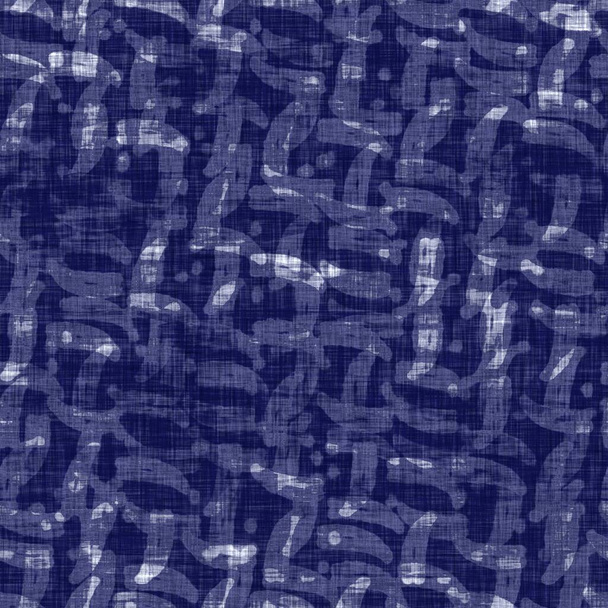 デニム藍青織の質感。ヴィンテージ天然染料綿の繊維効果を印刷。洗い流された家の装飾の背景。日本のボロスタイルアローバー生地リネンプリント素材. - 写真・画像