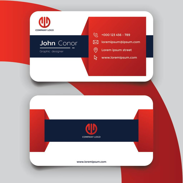Gradient red modern business card template. CMYK Mode - Vector, Image