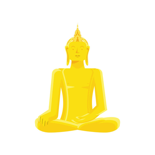 χρυσό άγαλμα Βούδα - Διάνυσμα, εικόνα