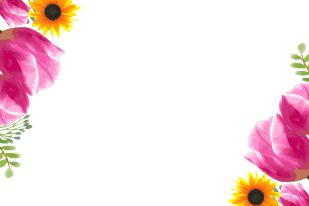 Stilvolles Archivfoto. Feminine Hochzeit Desktop Papeterie-Attrappe mit Blumen leere Grußkarte. passend für den Hintergrund - Vektor, Bild