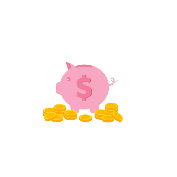 piggy bank, piggy bank, coin save, coin collecting, investment icon, piggy bank icon, concept of banking or financial business administration.vector illustration - Vector, Image