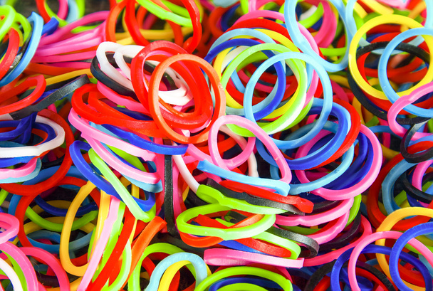 Colorful background Rainbow loom rubber bands fashion - Photo, Image