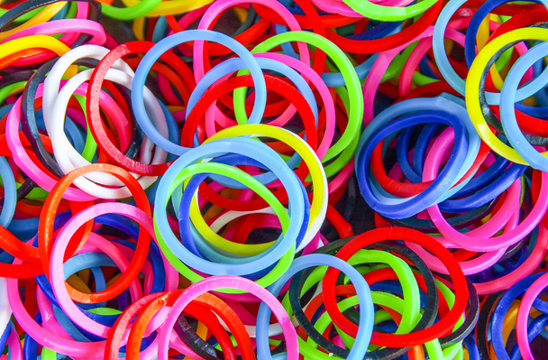 Colorful background Rainbow loom rubber bands fashion - Photo, Image
