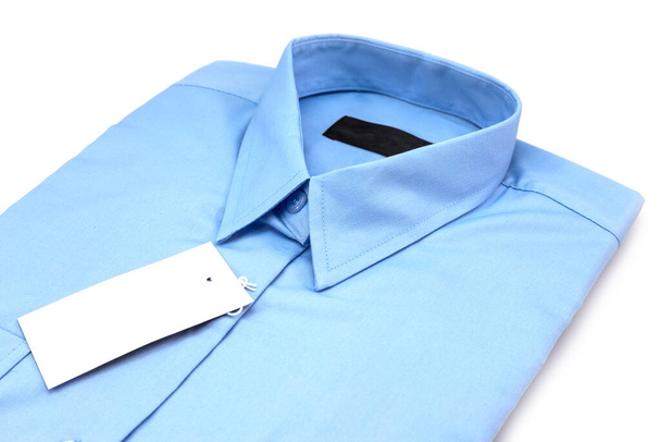 camisa azul isolado no fundo branco - Foto, Imagem