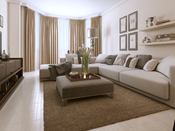 Sala de estar em estilo contemporâneo
 - Foto, Imagem