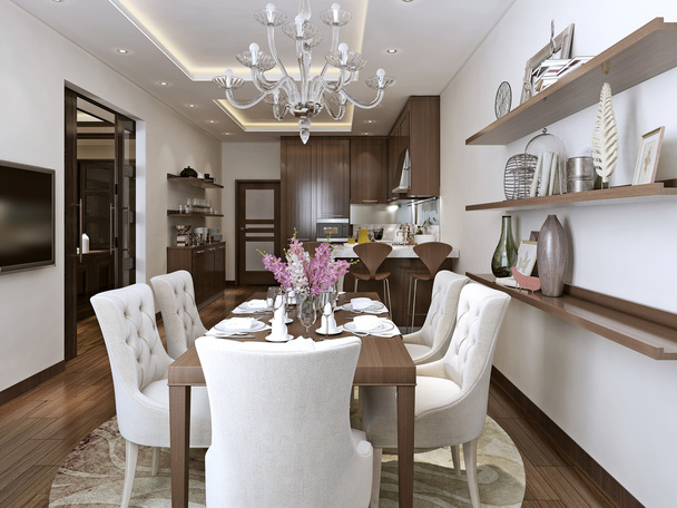 Kitchen diner in the neoclassical style - Photo, Image
