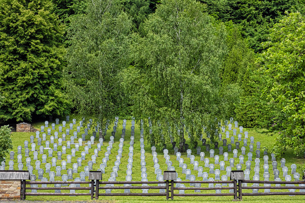 Военное кладбище, село Хунковице, Словацкая республика, Европа. Путешествие. - Фото, изображение