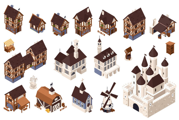 Mittelalterliche Ikonen der Architektur - Vektor, Bild