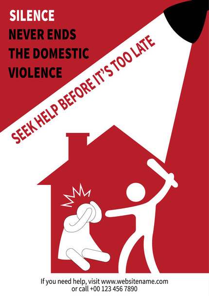jelentés családon belüli erőszak plakát szórólap o szociális média post sablon tervezés - Vektor, kép