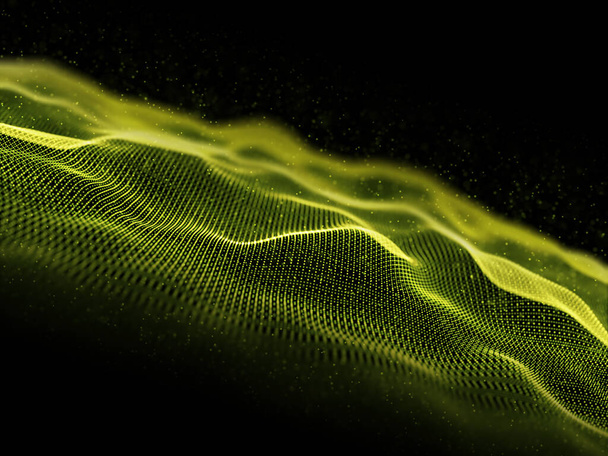 Representación 3D de un fondo abstracto de partículas flotantes - Foto, imagen