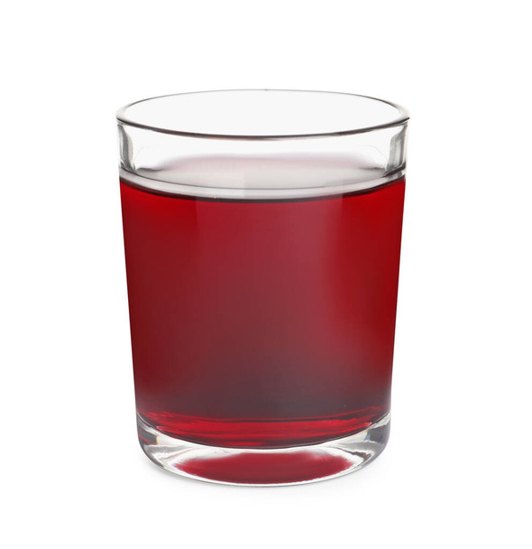Glass of fresh tasty juice isolated on white - Foto, Imagen