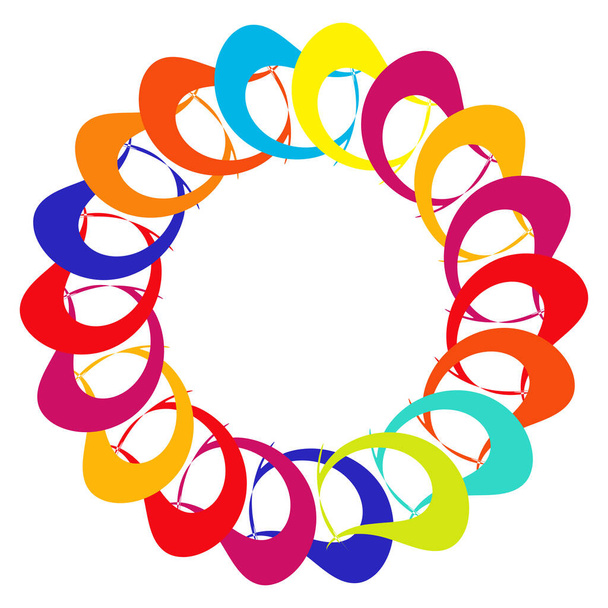 Circular, radial icon, motif, mandala shape. Swirl, twirl, helix, volute rotation geometric design element. Abstract circle  stock vector illustration, clip-art graphics. - Vector, afbeelding