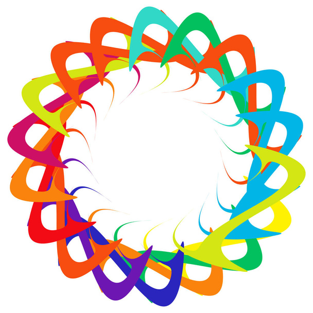 Circular, radial icon, motif, mandala shape. Swirl, twirl, helix, volute rotation geometric design element. Abstract circle  stock vector illustration, clip-art graphics. - Vektor, Bild
