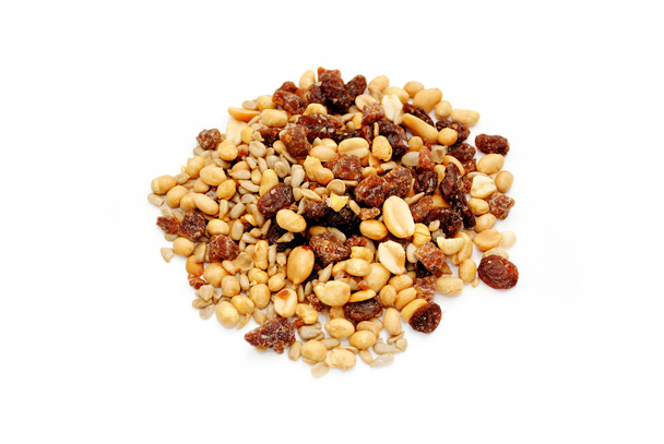 A heap of Nutty Trail Mix on White
 - Фото, изображение