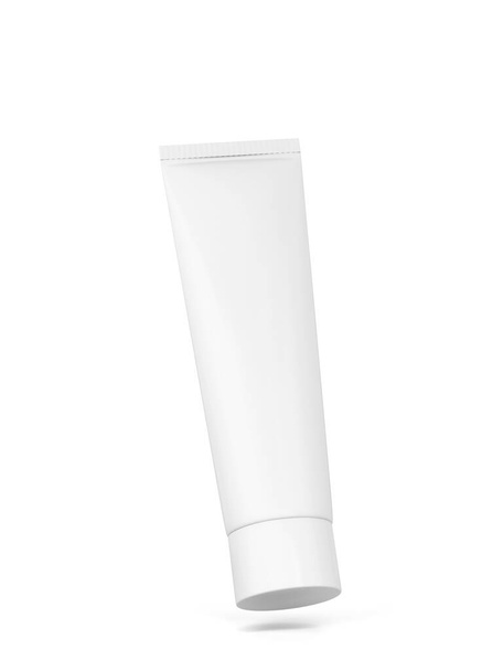 Blank cosmetic tube packaging mockup. 3d illustration isolated on white background - Foto, Imagem